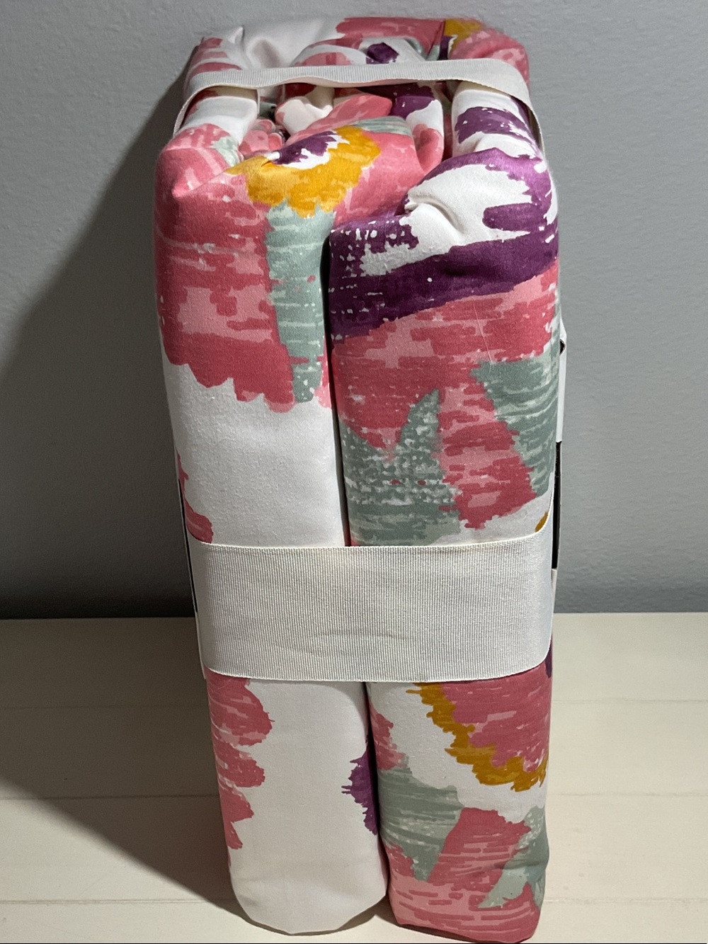 Threshold Floral Brushstroke Cotton Duvet Cover - Pink, Purple & Gold - Picture 6 of 6